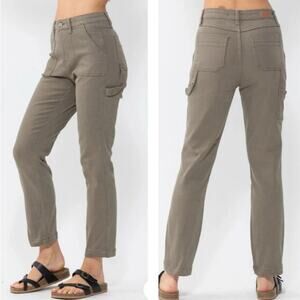 Judy Blue High Waisted Olive Cargo Jeans Size 5/27